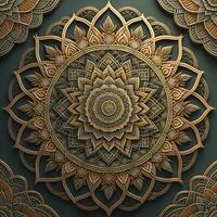 mandala modello. Vintage ▾ decorativo elementi. mano disegnato orientale sfondo. ai generativo foto