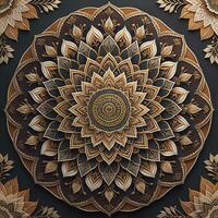 mandala modello. Vintage ▾ decorativo elementi. mano disegnato orientale sfondo. ai generativo foto