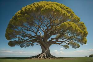 fantasia silhouette di un' albero nel il deserto. ai generativo foto
