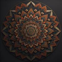 mandala modello. Vintage ▾ decorativo elementi. mano disegnato orientale sfondo. ai generativo foto