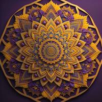 mandala modello. Vintage ▾ decorativo elementi. mano disegnato orientale sfondo. ai generativo foto