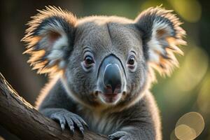 koala nel il naturale ambiente, avvicinamento. ai generativo foto