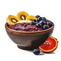 acai ciotola con frutta generativo ai foto