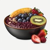 acai ciotola con frutta generativo ai foto