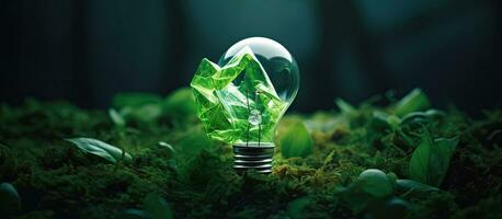 verde spiegazzato carta leggero lampadina, aziendale sociale responsabilità csr, eco-friendly attività commerciale e foto