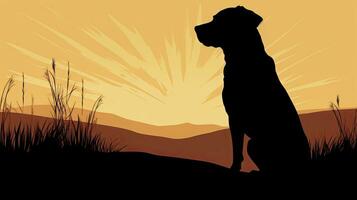 labrador cane da riporto silhouette femmina domestico foto