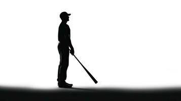 bianca silhouette di un' uomo con un' baseball pipistrello include ritaglio sentiero foto