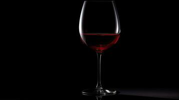 silhouette di un' vino bicchiere su un' nero sfondo foto