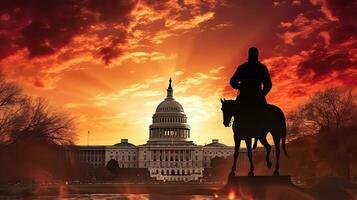 silhouette di Ulisse S concedere memoriale vicino noi Campidoglio nel Washington d c foto