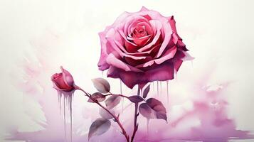 bellissima acquerello raffigurazione di un' rosa foto