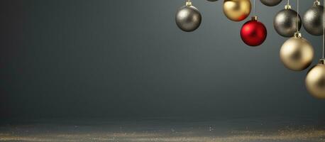 Natale albero con palline decorazione su grigio sfondo con copia spazio foto
