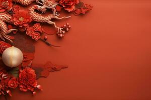 sfondo rosso del nuovo anno cinese foto