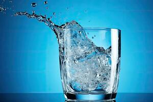bicchiere con acqua. illustrazione ai generativo foto