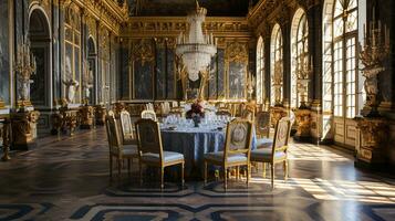 foto di il cenare camera a il palazzo di versaglia, Francia. generativo ai