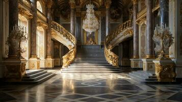 foto di il camera con il interno design di il palazzo di versaglia, Francia. generativo ai