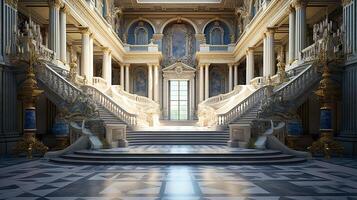 foto di il camera con il interno design di il palazzo di versaglia, Francia. generativo ai