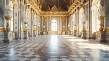 foto di il camera con il interno design di il palazzo di versaglia, Francia. generativo ai