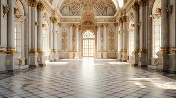 foto di il camera con il interno design di il palazzo di versaglia, Francia. generativo ai