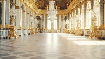 foto di il camera con il interno design di il palazzo di versaglia, Francia. generativo ai