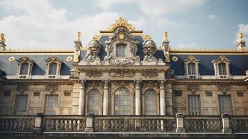 foto di il camera con il interno design di il palazzo di versaglia, Francia. generativo ai