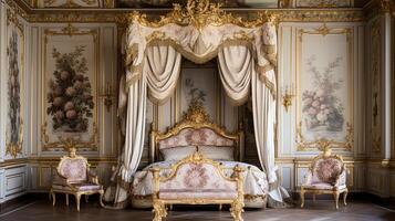 foto di il Camera da letto di il palazzo di versaglia, Francia. generativo ai