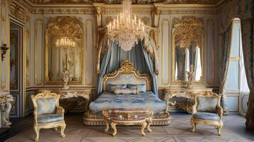 foto di il Camera da letto di il palazzo di versaglia, Francia. generativo ai