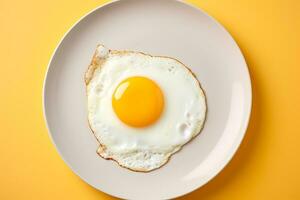 squisito il lato esposto al sole uovo a partire dal superiore angolo. ai generato. foto