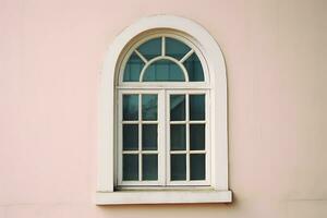 classico finestra telaio su pastello rosa retrò stile. ai generato foto