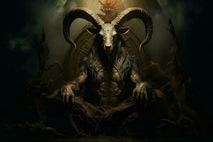 Baphomet sedia. creare ai foto