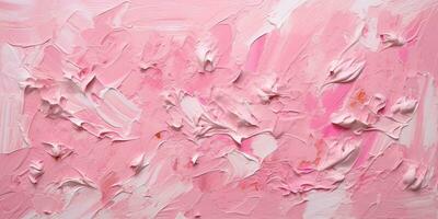 generativo ai, avvicinamento di impasto astratto ruvido rosa arte pittura struttura foto