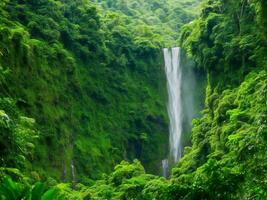 cascata nel il giungla ai generato foto