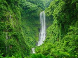 cascata nel il giungla ai generato foto