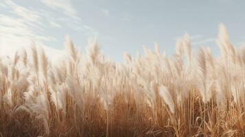 generativo ai, pampa erba ramo con cielo. astratto naturale boho sfondo di morbido impianti, cortaderia selloana foto