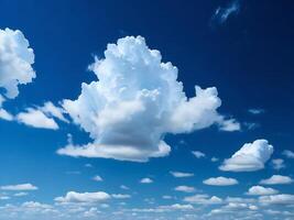 un' grande campo con un' blu cielo e nuvole ai generato foto