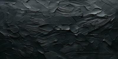 generativo ai, avvicinamento di impasto astratto ruvido nero arte pittura struttura foto