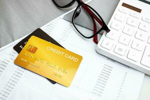 concetto di finanza, bancario e credito carte, per uso nel finanziario importa. foto