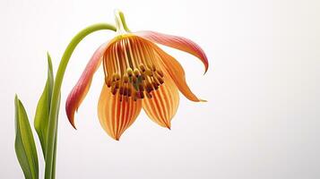 foto di bellissimo Fritillaria fiore isolato su bianca sfondo. generativo ai