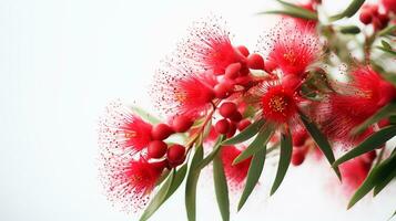 foto di bellissimo bottlebrush fiore isolato su bianca sfondo. generativo ai