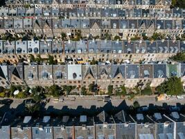 aereo Visualizza di il tetti di kartoffelraekkerne quartiere, nel esterbro, Copenaghen, Danimarca. foto