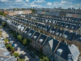 aereo Visualizza di il tetti di kartoffelraekkerne quartiere, nel esterbro, Copenaghen, Danimarca. foto