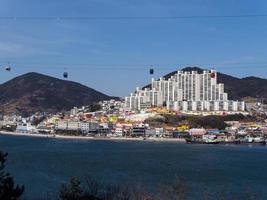 funivia sotto la baia della città di yeosu. Corea del Sud foto