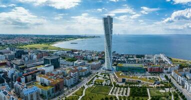 bellissimo aereo panoramico Visualizza di il malmo città nel Svezia. foto