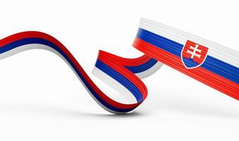 3d bandiera di slovacchia 3d ondulato brillante slovacchia nastro isolato su bianca sfondo 3d illustrazione foto