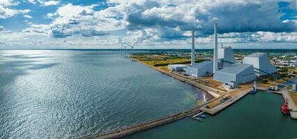 aereo Visualizza di il energia stazione. esg verde energia nel Copenaghen, Danimarca. foto