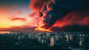 città su fuoco foto