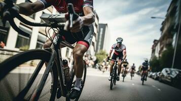 azione Ciclismo maratona. generativo ai foto