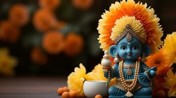 contento krishna janmashtami. ai generato foto