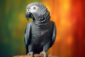 molto carino africano grigio pappagallo nel natura largo vita animali. ai generato. foto