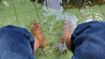 pesce terme pedicure benessere pelle cura trattamento con rifa garra pesce foto