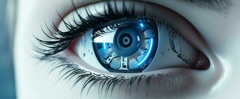 occhio donna robotica tecnologia futuristico foto